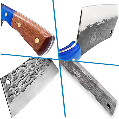 ZENG JIA DAO Vegetable Cleaver Knife 7 Inch Blue Resin Handle
