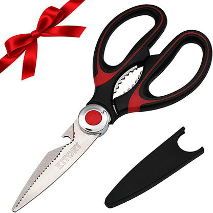 Kitory Kitchen Shears Multi Purpose Scissors Red And Black
