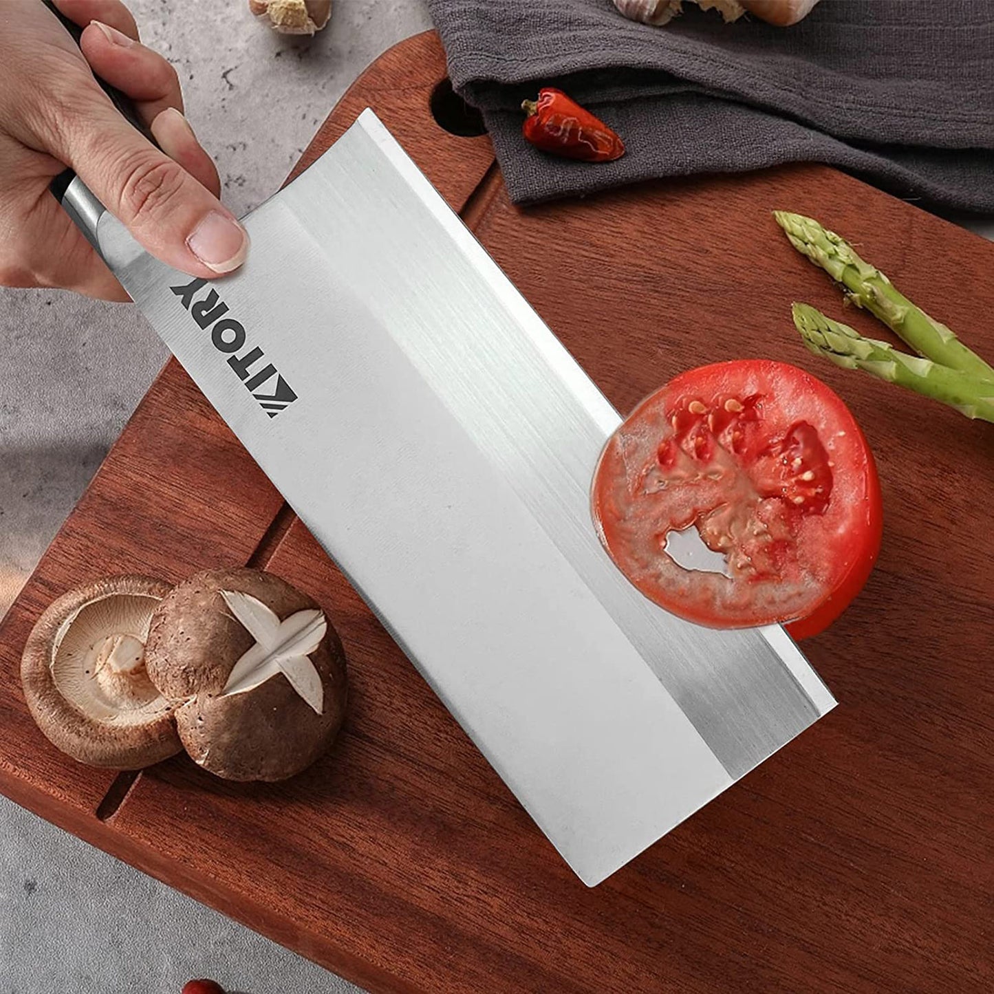 Kitory Cleaver Knife 7 Inch German High Carbon Steel With Gift Box