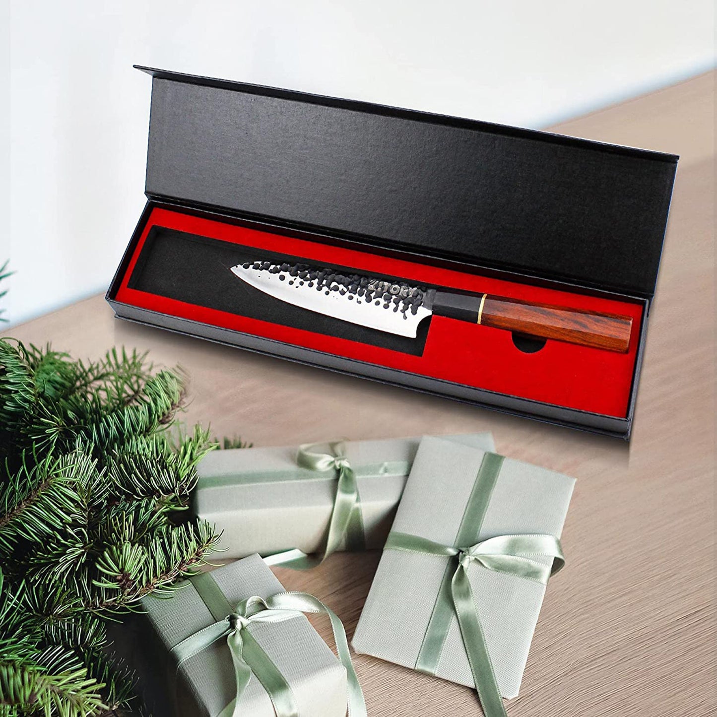 Kitory Japanese Chef Knife 6 Inch Clad Steel With Gift Box