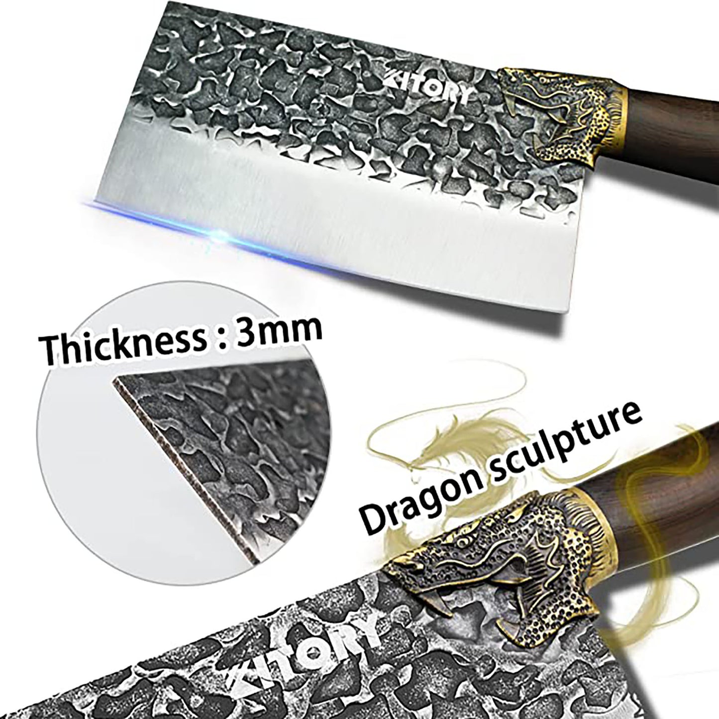Kitory Handmade Chinese Knife Forged High Carbon Steel