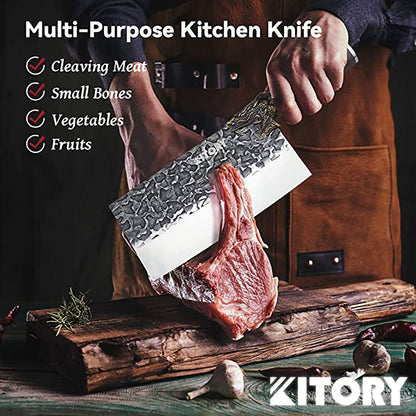 Kitory Handmade Chinese Knife Forged High Carbon Steel