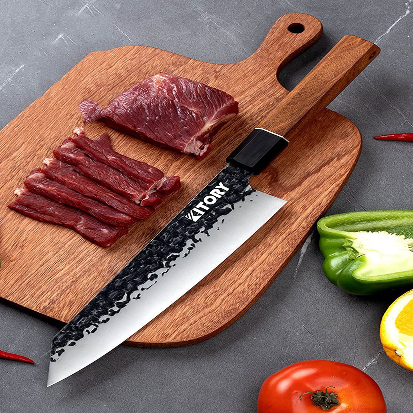 Kitory Japanese Kiritsuke Knife 9 Inch Clad Steel With Gift Box