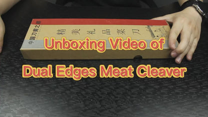 Kitory 7'' Dual Edges Butcher Knife Dual Edge with Pearwood Handle