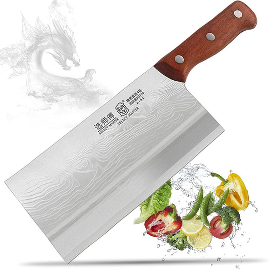 SELECT MASTER Chinese Cleaver 8 Inch Layered Blade Steel