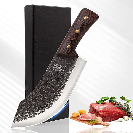 ZENG JIA DAO Butcher Knife 7 Inch Vacuum Treated High Carbon Steel