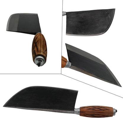 Kitory Forged Butcher Knife 8.5 Inch 12 MM Thick Rail Steel Blade