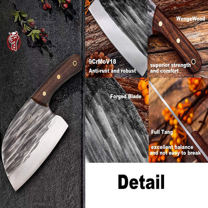 ZENG JIA DAO Forged Kitchen Cleaver 6 Inch Full Tang High Carbon Steel