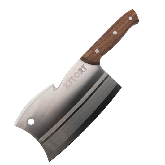 Kitory Butcher Knife Multi-Purpose Dual Edges With Pearwood Handle