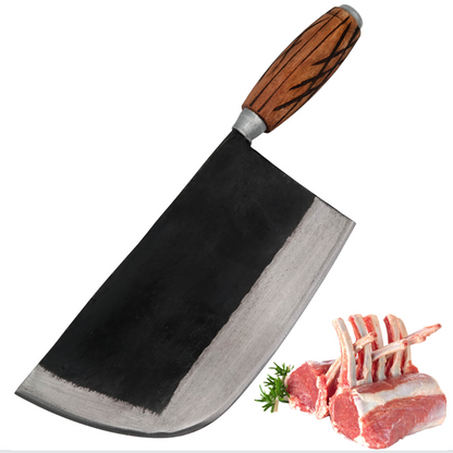 Kitory Forged Butcher Knife 8.5 Inch 12 MM Thick Rail Steel Blade