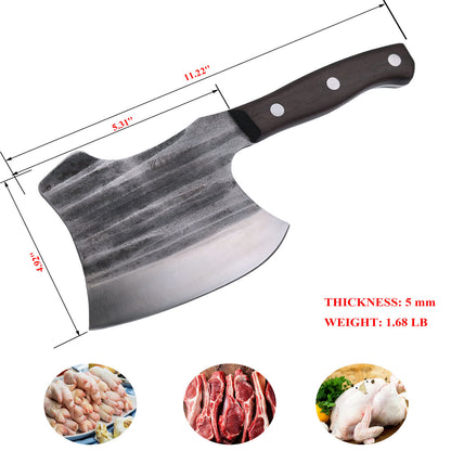 MLG Tools Bone Knife, Full Tang Meat Cleaver Knife Heavy Duty Bone Axe  Butcher Cleaver, for big bone and frozen meat