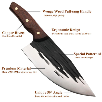 Kitory Butcher Boning Knife Full-tang With Copper Rivets