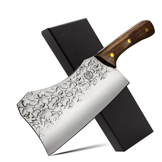 ZENG JIA DAO Bone Chopping Knife 7 Inch With Solid Wood Handle